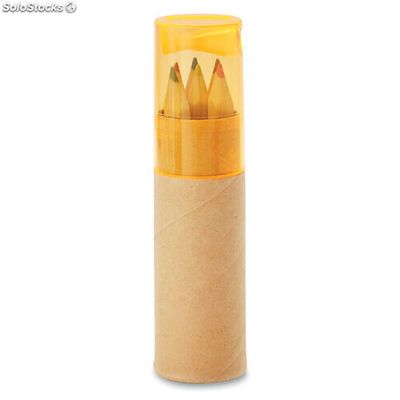 Tube de 6 crayons de couleur orange transparent MIMO8580-29