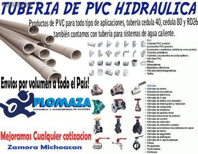 Tuberia hidraulica PVC Y acero AL carbon
