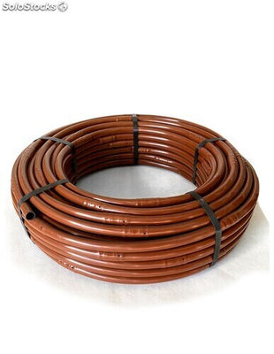 Tubo goteo 16 mm marrón - bobina agrícola con gotero - autocompensante rollo de