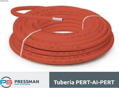 Tubo multicapa PERT-AL-PERT Pressman aislado 18/2mm rojo.R50M