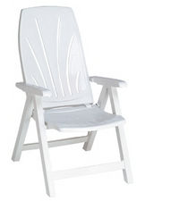 Tumbona silla de resina blanca con posiciones respaldo