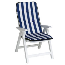 Tumbona silla de resina blanca con posiciones respaldo y cojines