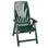 Tumbona silla de resina verde con posiciones respaldo - 1