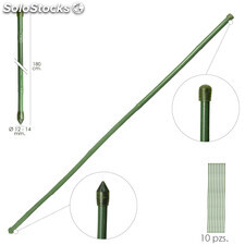 Tutor Varilla Bambú Plastificado 12 - 14 mm. x 180 cm. (Paquete 10 Unidades)