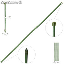Tutor Varilla Bambú Plastificado 16 - 18 mm. x 210 cm. (Paquete 10 Unidades)