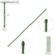 Tutor Varilla Bambú Plastificado 8 - 10 mm. x 60 cm. (Paquete 10 Unidades)