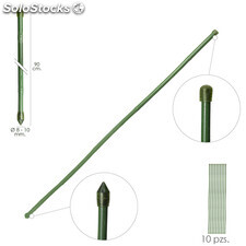 Tutor Varilla Bambú Plastificado 8 - 10 mm. x 90 cm. (Paquete 10 Unidades)