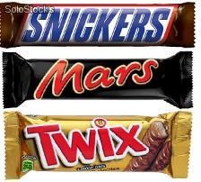 Twix, Mars, Snickers Texto es