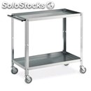 Two-shelf catering trolley - mod. car serv 2p - stainless steel structure -
