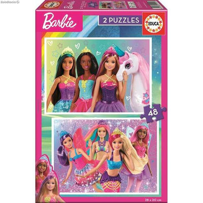 układanka puzzle Barbie 48 Części 2 Sztuk