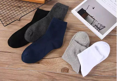 Ulrich wholesale Spring summer autumn solid pure color white black gray socks - Foto 5