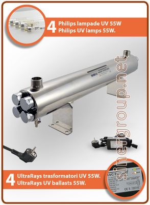 UltraRays UV Lamp Complete Set, 151lt/min. - 220W - 1-1/2&quot;