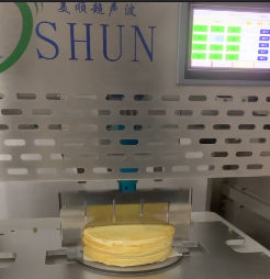 ultrasonic cutter conveyor cake bar cutting machine pastel de nata dough slicing - Foto 4