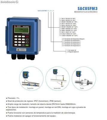 Ultrasonic flow meter estanco sacco DN50~ DN700 i/ transductor PT100 - Photo 2