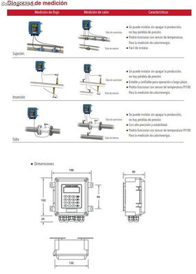 Ultrasonic flow meter estanco sacco DN50~ DN700 i/ transductor PT100 - Foto 3
