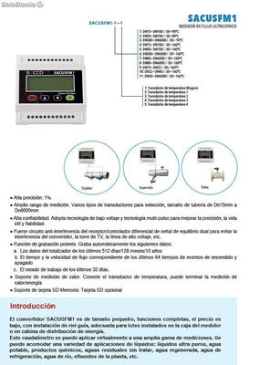Ultrasonic flow meter sacco DN50~ DN700 i/ transductor PT100 - Foto 2