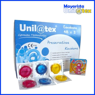 Unilatex caixa de 48 caixas de frutas 3 Preservativos