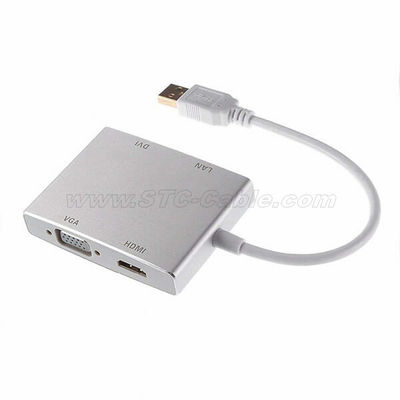 Usb 3.0 USB3.0 Hub to 4K hdmi vga dvi RJ45 Video Adapter Converter Cable - Foto 4