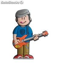 USB Bajista Pop Rock Chico joven con bajo eléctrico PVC Soft Memoria USB Música