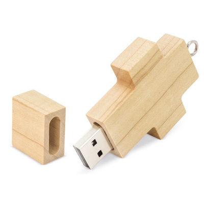 USB de bambú con forma de cruz - Foto 4