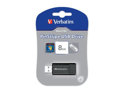 USB FlashDrive 8GB Verbatim PinStripe (Schwarz/Black) 49062 - Foto 5