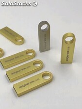 USB mini pulgar plateado y dorado de aluminio al por mayor