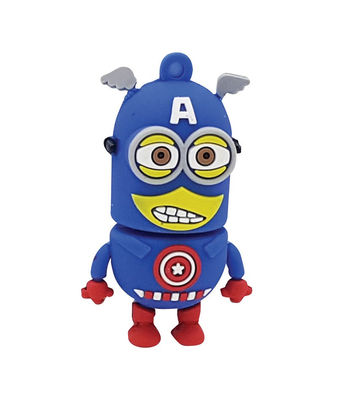 USB Minion Capitán América PVC Soft Memoria USB Personajes animación divertidos