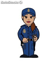 Foto del Producto USB Policía Nacional Mujer Cuerpos Seguridad PVC Soft Memoria USB de personajes