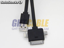 USB to lightning 8pin+microUSB 5pin+iphone4s 30pin DJ32