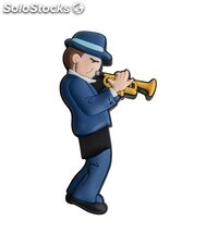USB Trompetista Jazz clásico Trompeta PVC Soft Memoria USB personajes Música