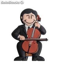 USB Violonchelista tocando violonchelo Músico de orquesta Música PVC Memoria USB