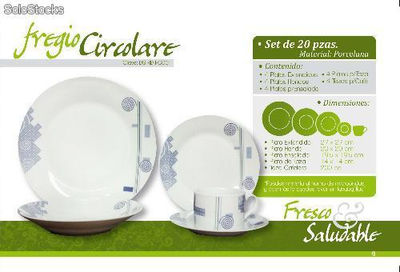 Vajilla de Porcelana Fregio 20 Piezas - Diseño Italiano