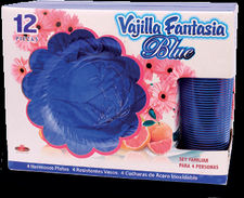 Vajilla fantasía blue 12 pzs. 500 piezas