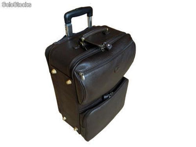 Valise cabine avec trolley,en cuir foulonné - Photo 2