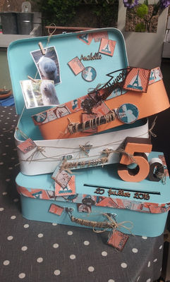 Valises en carton à décorer-Set de 3 valises gigogne - Photo 3