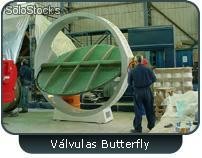 Válvula butterfly para gases construidas en laminado compuesto