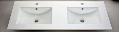 Vanitorio cerámica 121x46 para mueble de baño 2 senos. Serie D12046-2