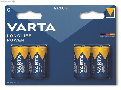 Varta Batterie Alkaline, Baby, C, LR14, 1.5V Longlife Power Blister(4-Pack)