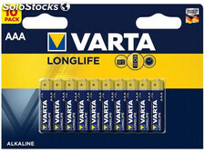 Varta Batterie Alkaline, Micro, AAA, LR03, 1.5V Longlife, Blister (10-Pack)