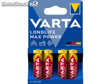 Varta Batterie Alkaline, Mignon, AA, LR06, 1.5V Longlife Max Power (4-Pack)