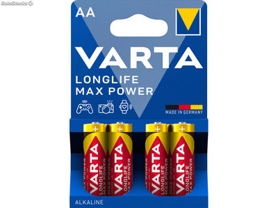 Varta Batterie Alkaline, Mignon, AA, LR06, 1.5V Longlife Max Power (4-Pack)