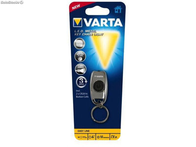 Varta LED Taschenlampe Metal Key Chain Light inkl. 2x Knopfzelle CR2016