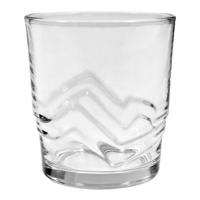 Vaso agua vidrio - cristal 255 ml con relieve.