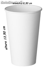 Vaso de cartón 470 ml bebida caliente color blanco, caja 1000 unidades