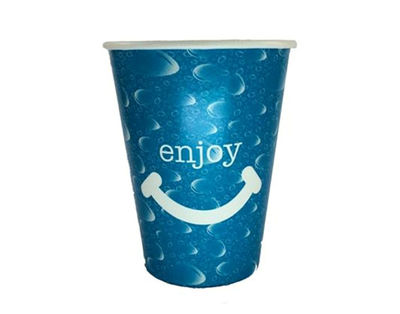 Vaso de cartón bebida fria azul 360 ml, caja 1000 unidades