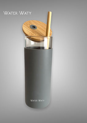 Vaso de cristal con tapa y cañita de Bambú - Foto 4