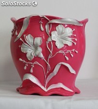 Vaso in ceramica stile liberty con porta foto