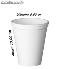 Vaso porex 360 ml color blanco, caja 1000 unidades