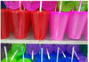 Vasos de plástico con popote varios colores 100 pzs.