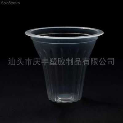 vasos descartables transparentes de forma de lineas finas 215g